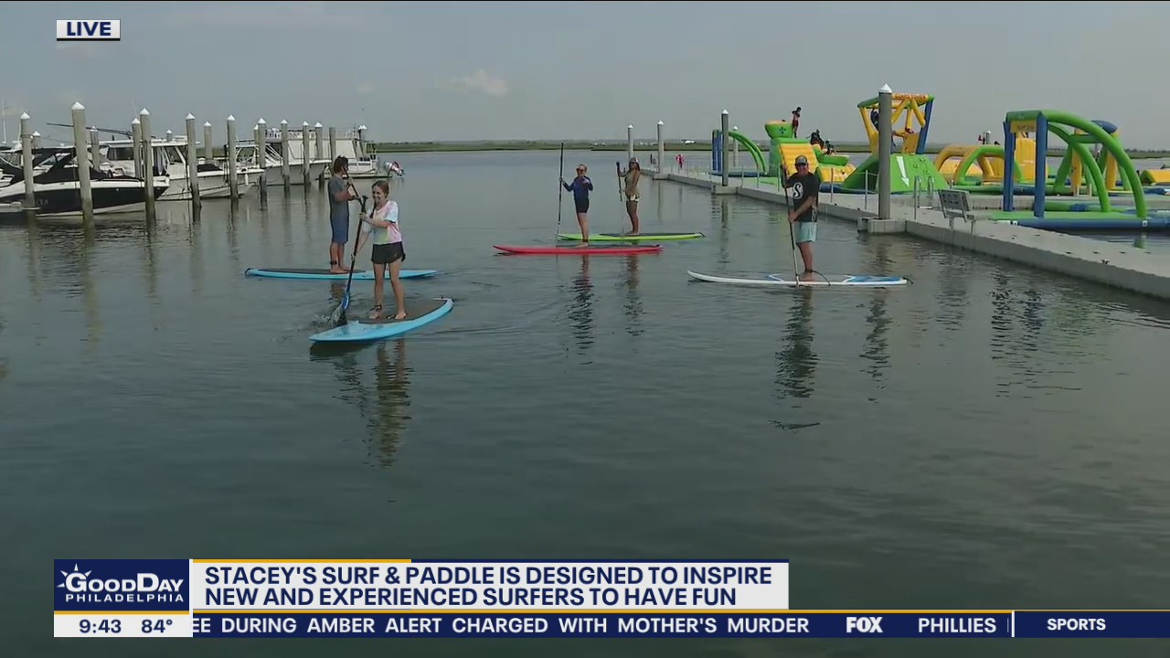 Jenn hits the water at Stacey's Surf and Paddle