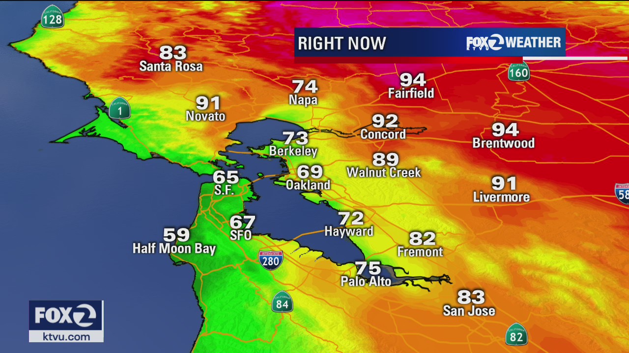 WEATHER FORECAST: Cool temps along the coast, hot inland