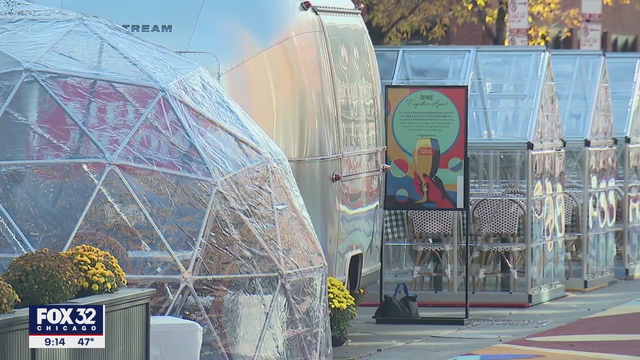 Restaurants along Fulton Market open domes, mini houses