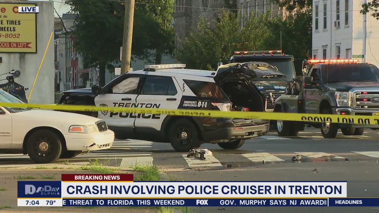 Several officers hurt after police pursuit leads to crash in Trenton