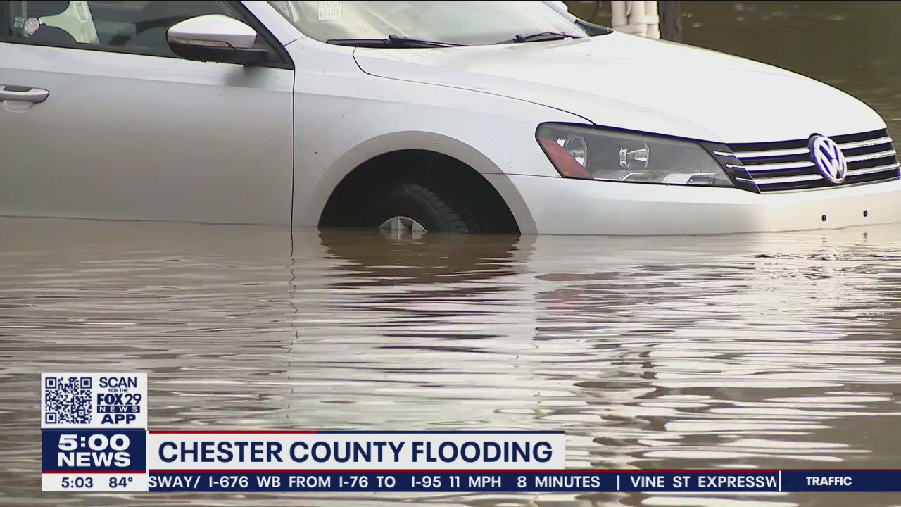 Impending showers could cause floodwaters to rise again in Chester, Delaware counties