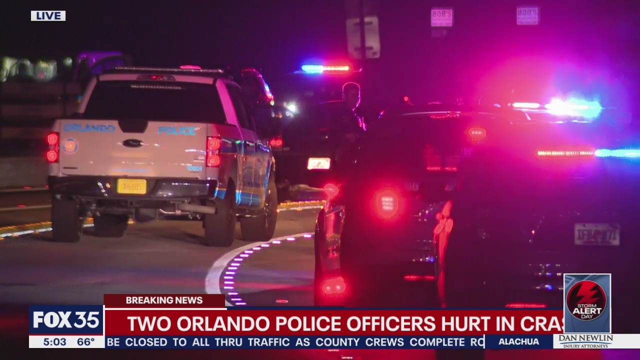 2 Orlando officers injured in crash with possible wrong-way driver