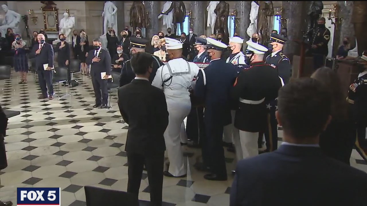 Ruth Bader Ginsburg becomes first woman to lie in state in Capitol