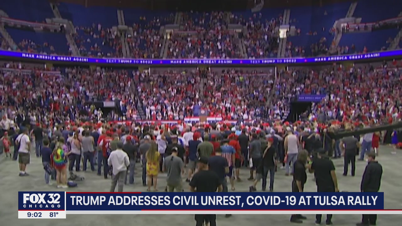 Trump holds rally before smaller-than-expected crowd in Tulsa