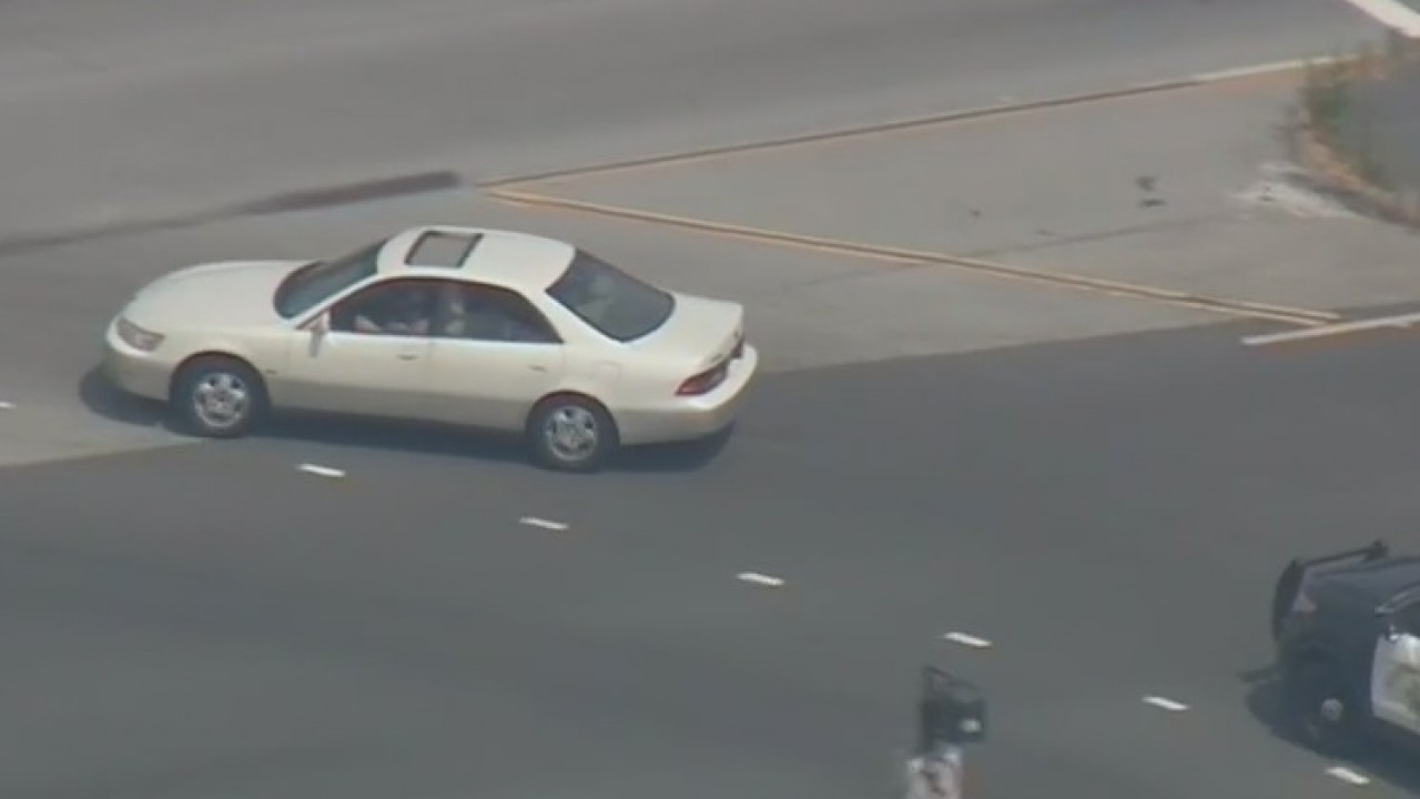 Police pursuing a reported stolen vehicle in Los Angeles