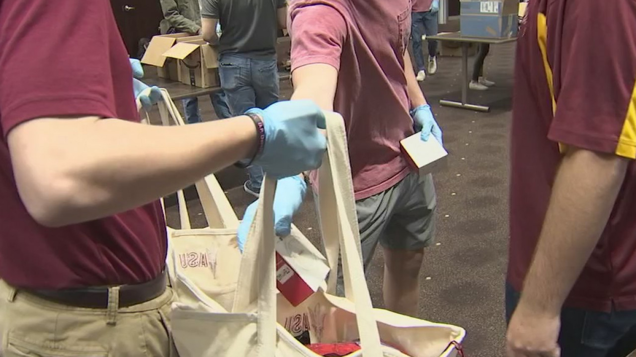 ASU fraternity makes care packages for students who've aged out of foster care