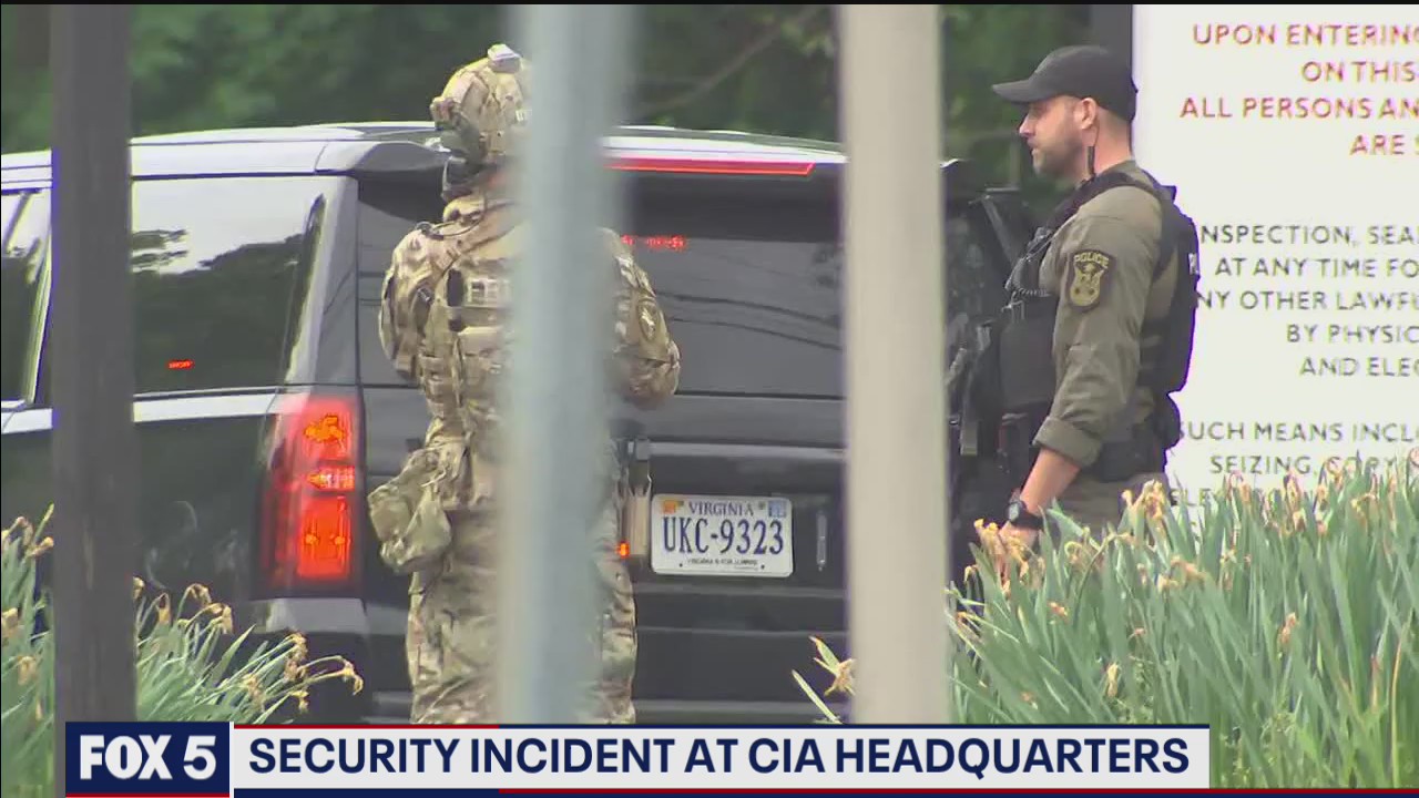 Armed man shot by officers outside CIA headquarters, says FBI