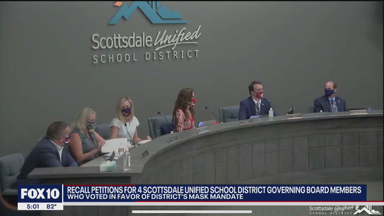 Recall petitions filed for 4 Scottsdale Unified board members who voted in favor of mask mandate