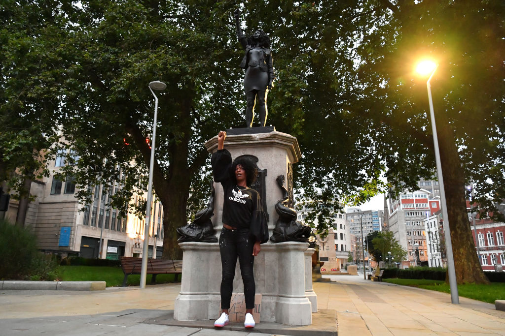 Statue of Black protester replaces placed slave trader Edward Colston in UK