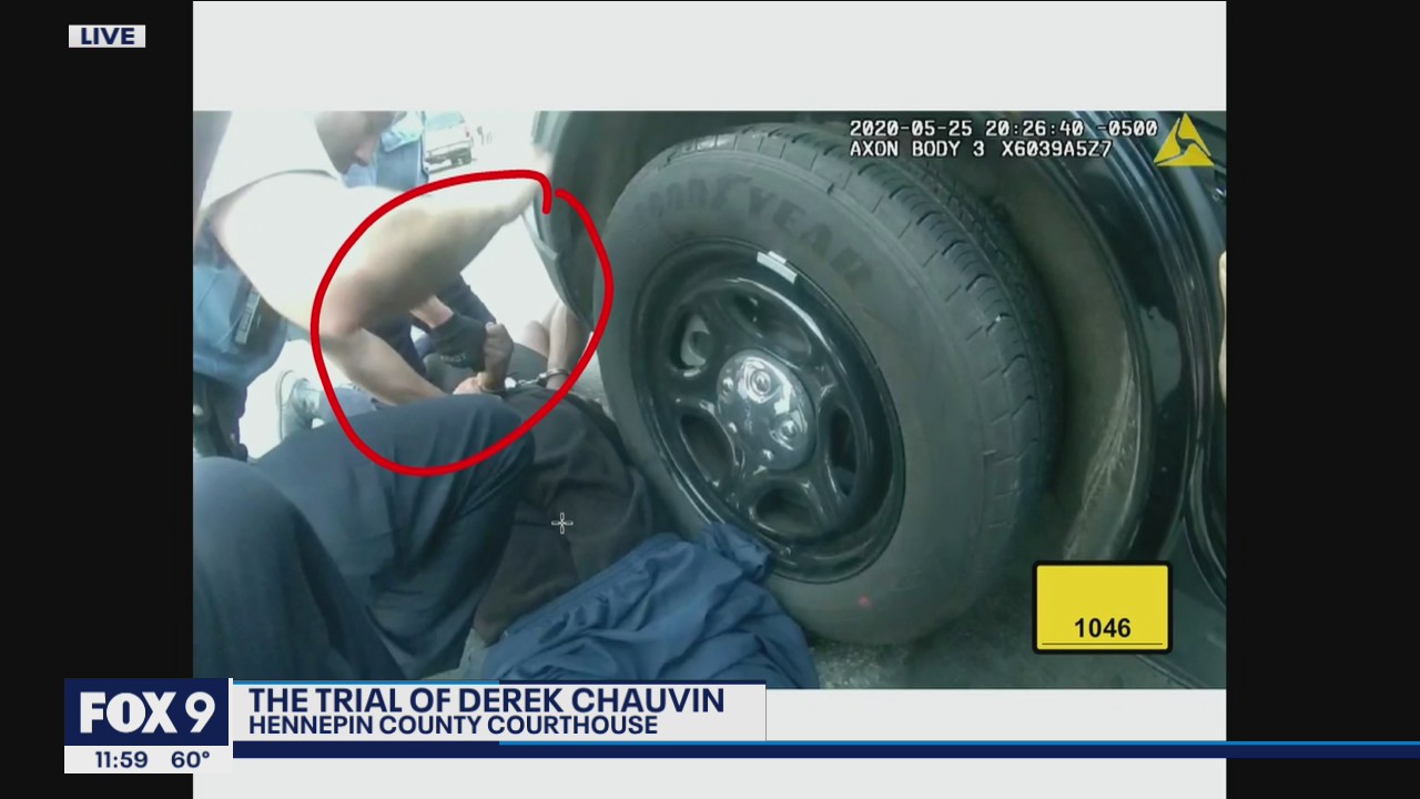 Defense attorney Eric Nelson questions lieutenant on video showing placement of Chauvin's knee
