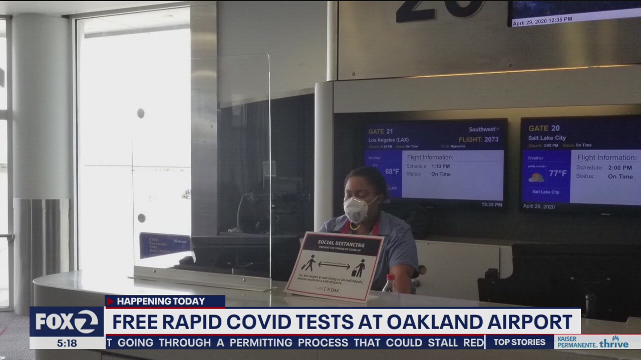 Free rapid Covid tests at Oakland airport