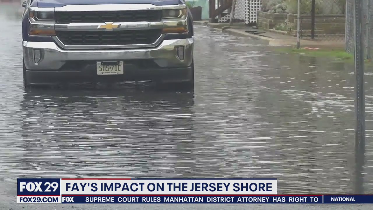 Tropical Storm Fay leaves Jersey shore streets flooded
