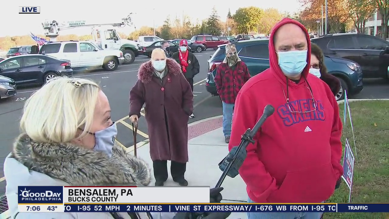 Long lines of voters seen as polls open in Bucks County