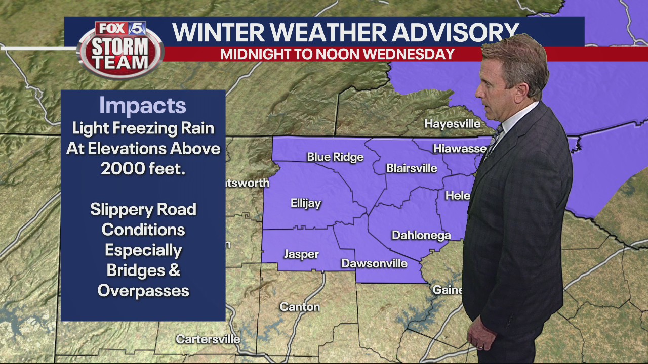 Tuesday forecast - Winter Weather Advisory in effect