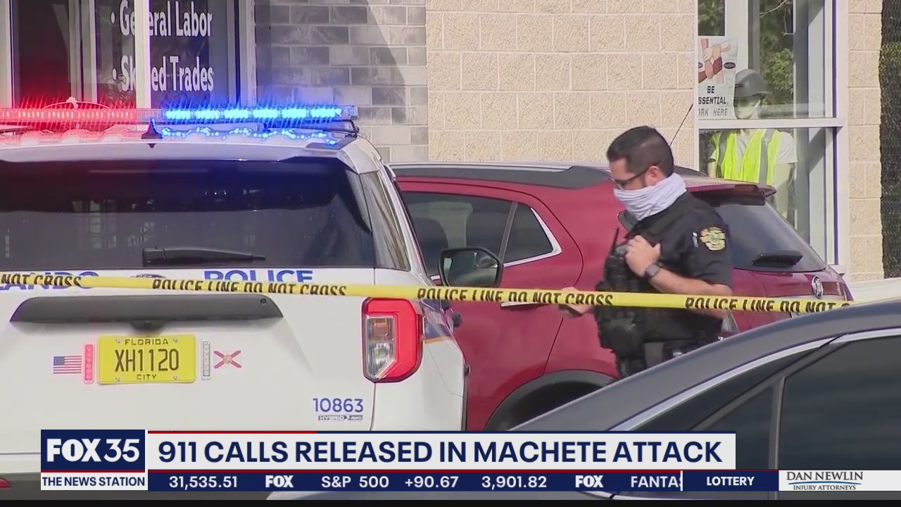Armed office worker stands up to machete-wielding man