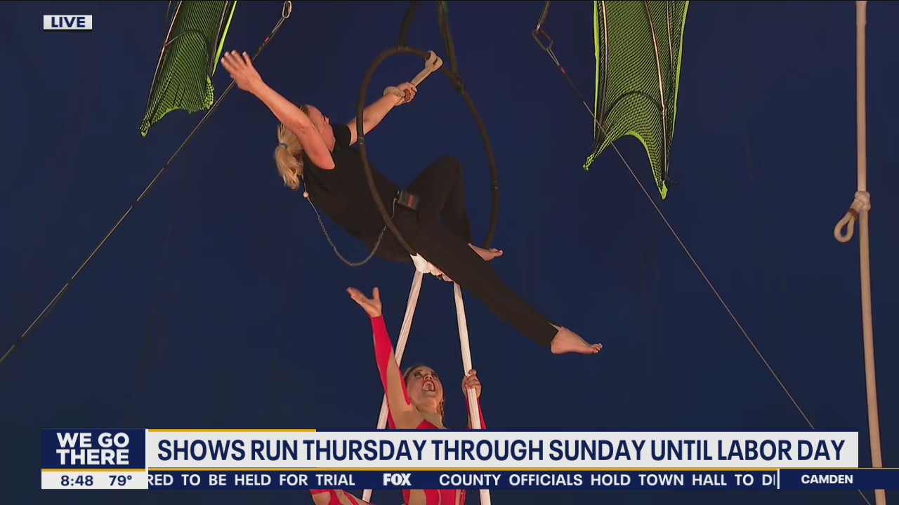 Jenn tries the silks at the Super American Circus