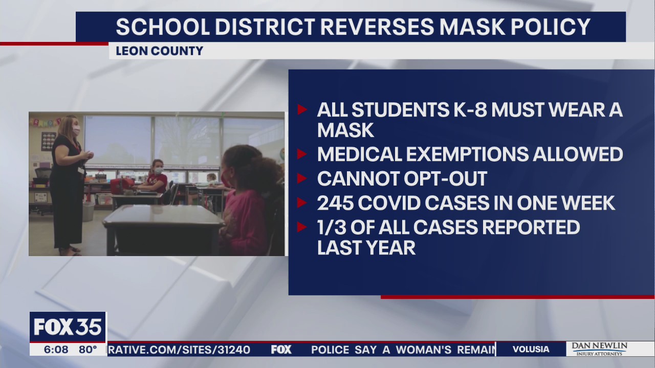 Schools in Florida’s capital city impose mask mandate