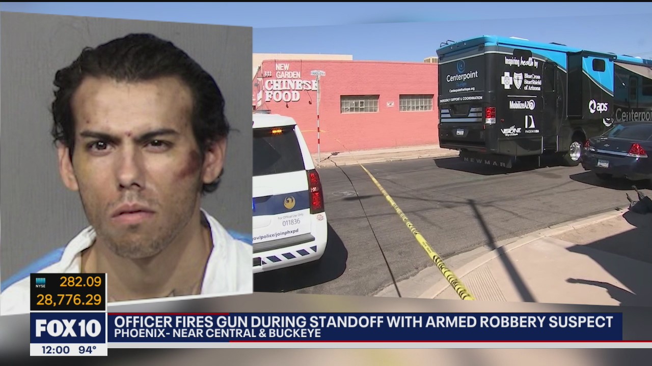 Armed robbery suspect arrested following standoff, police shooting in Phoenix