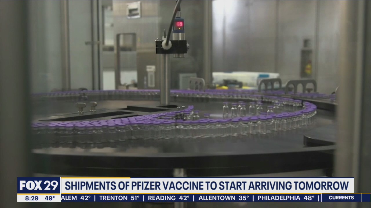 Shipments of Phfizer vaccine to start arriving Monday