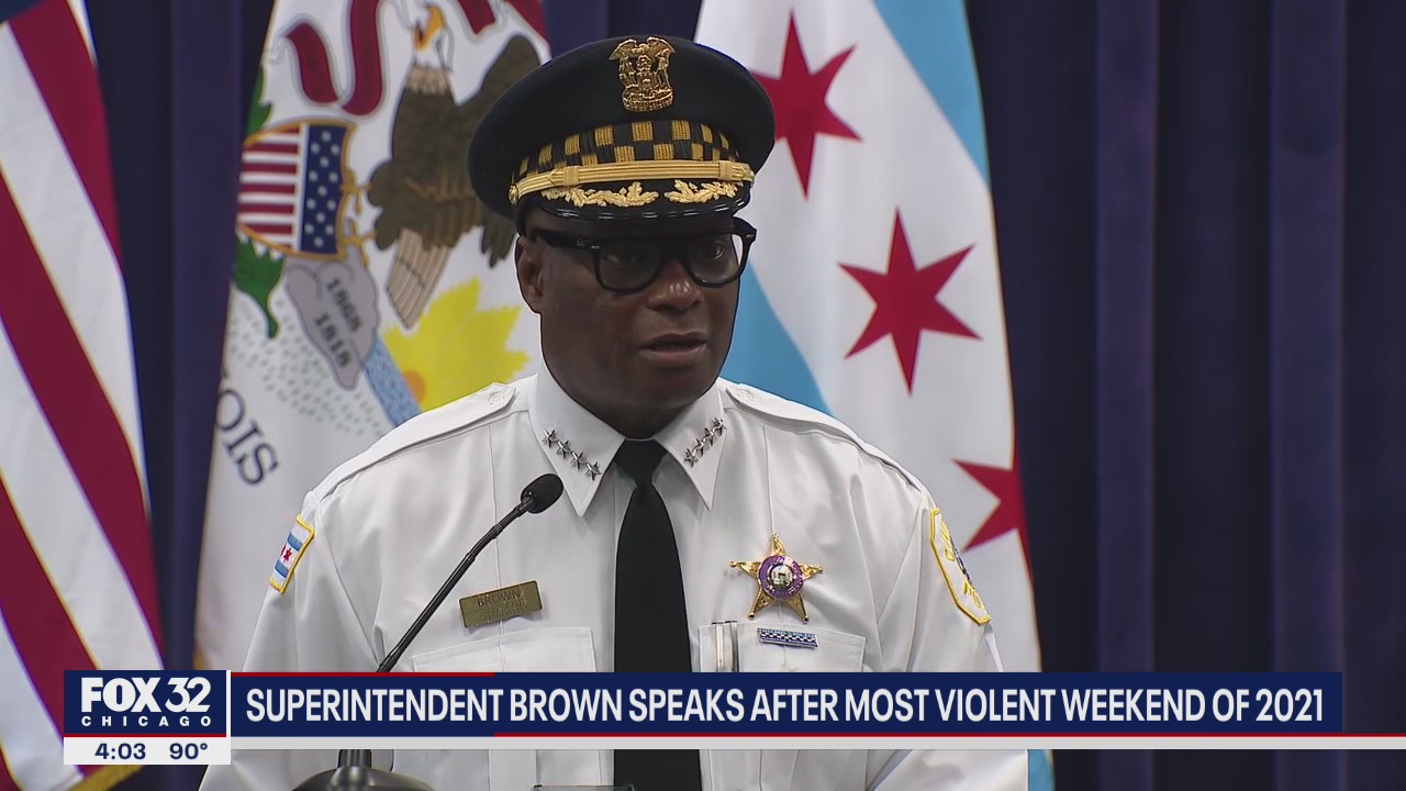 Chicago's top cop defends police after most violent weekend of 2021