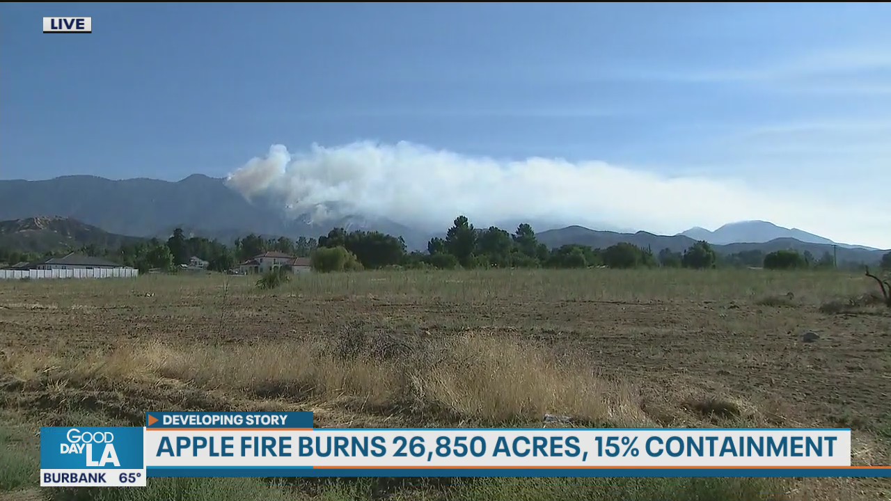 Evacuations remain in place as Apple Fire in Cherry Valley grows to over 26,850 acres