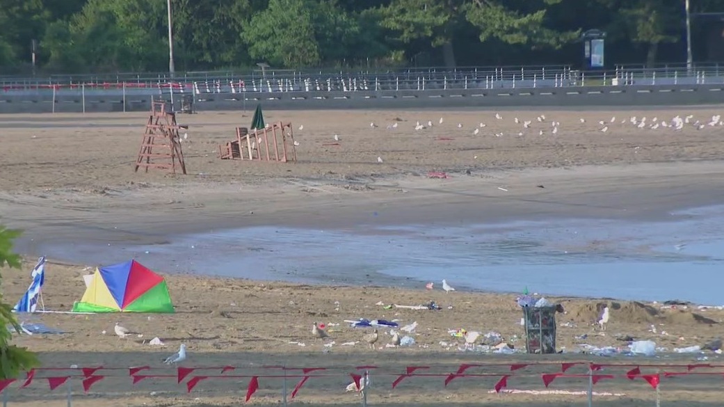 Lightning strike at Orchard Beach