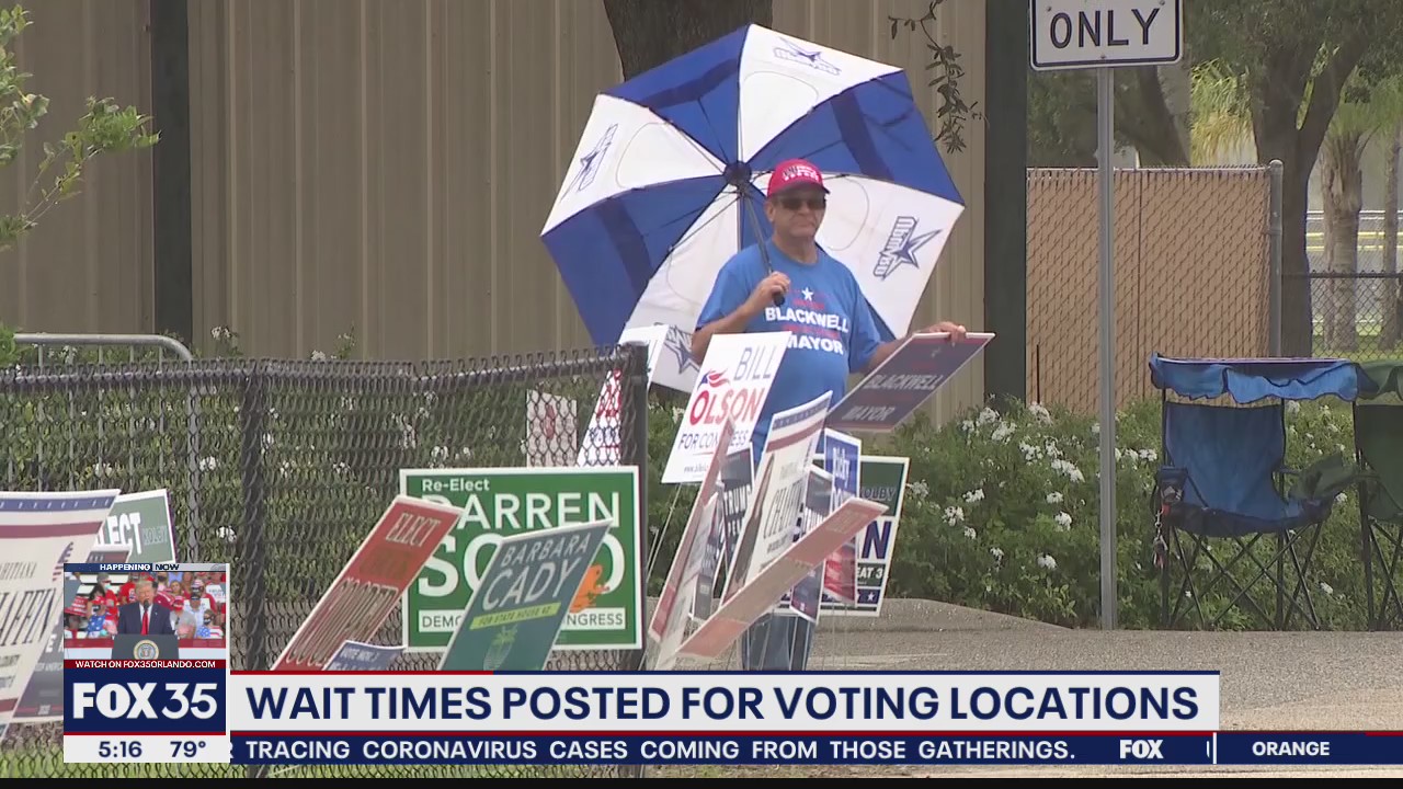Wait times posted for early voting times