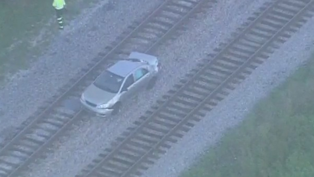 Sunrail hits car on tracks