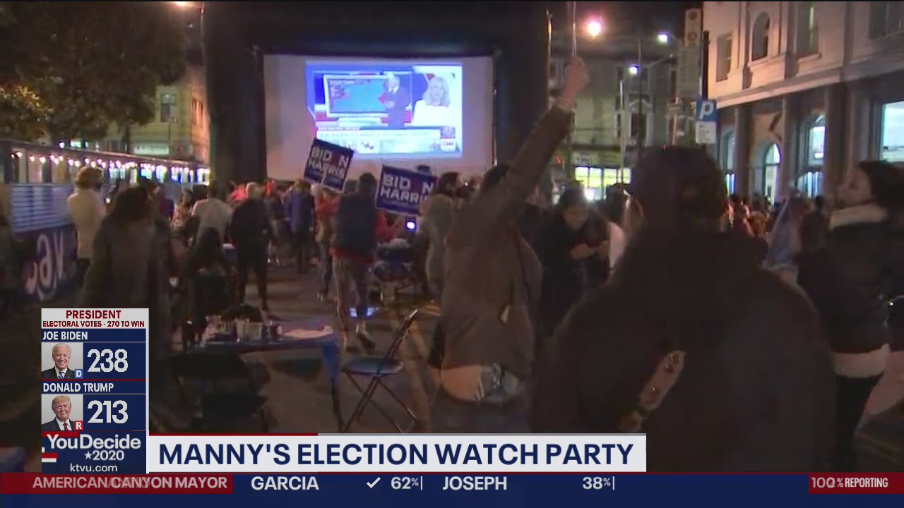 Watch party in San Francisco held outside turns into dance party