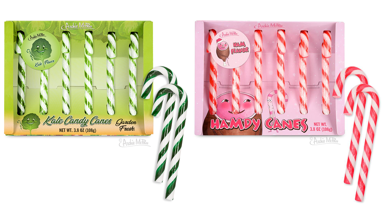 Kale candy canes and 'hamdy' canes are the Christmas candy of nightmares