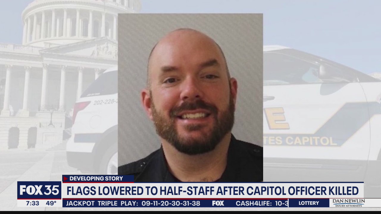 Flags lowered to half-staff after Capitol officer killed