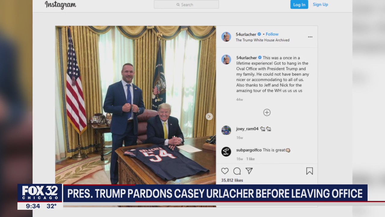 Brother of Chicago Bears Hall of Fame Linebacker Brian Urlacher pardoned by Trump
