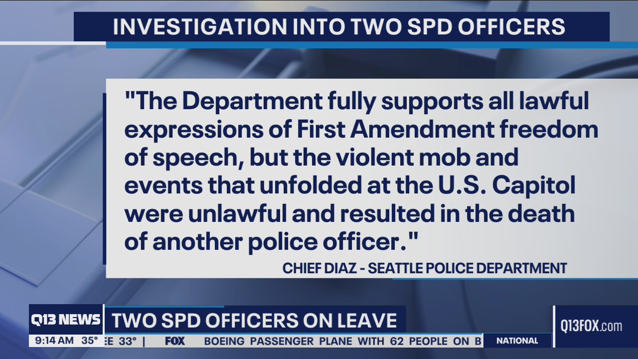 Two SPD officers on leave after Capitol riots