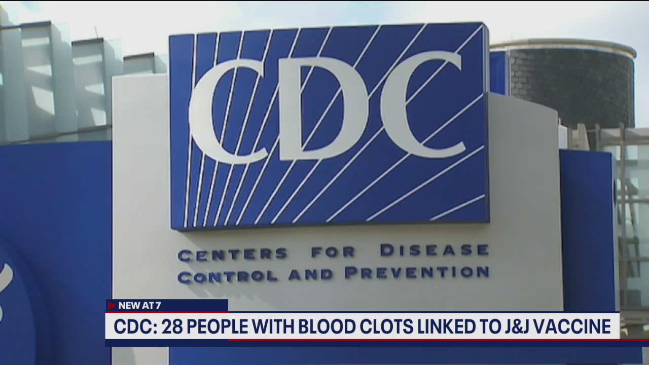 CDC: 28 PEOPLE WITH BLOOD CLOTS LINKED TO J&J VACCINE