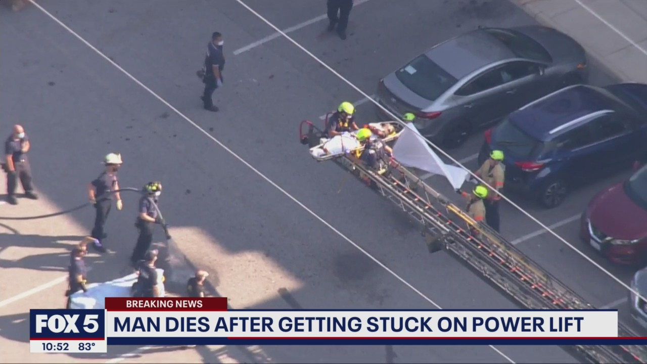 Man dies after being stuck on power lift for hours