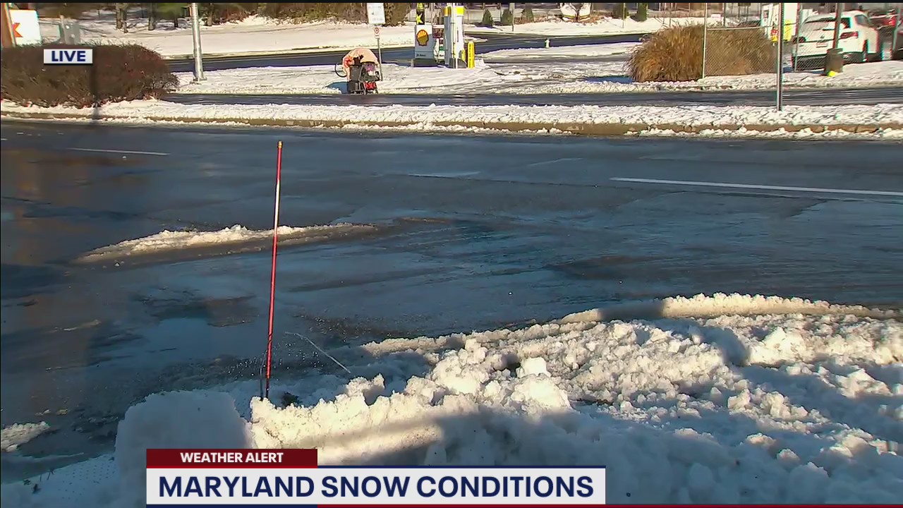 Overnight freeze leaves icy conditions in parts of Maryland Thursday morning