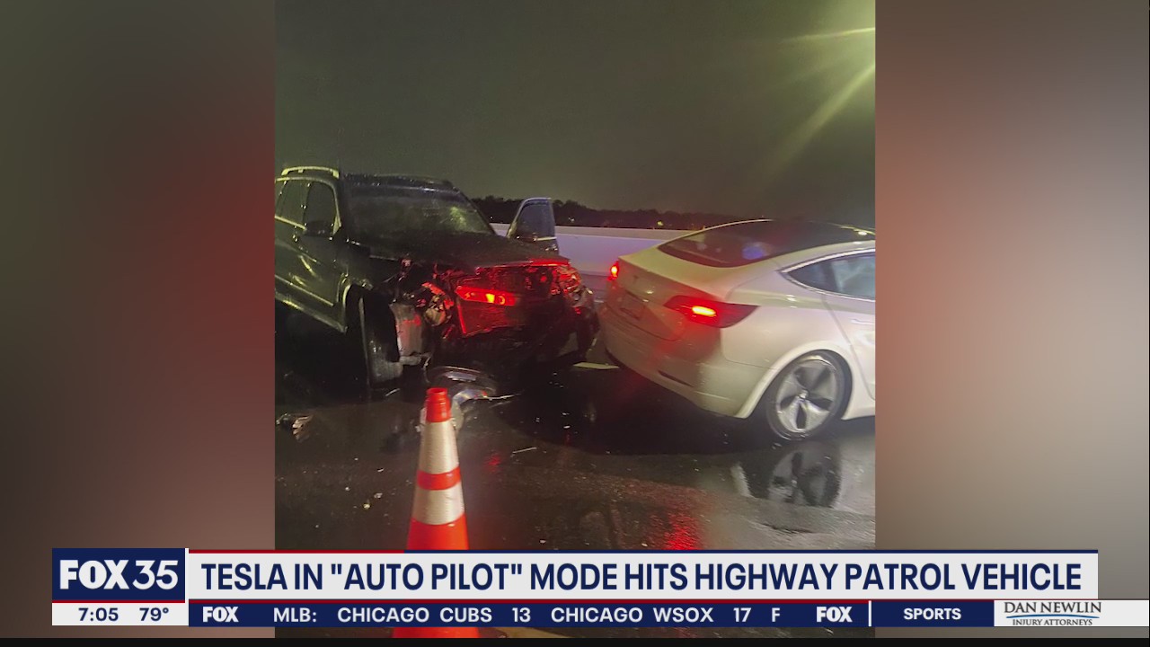 Tesla in 'auto pilot' mode hits Florida Highway Patrol vehicle