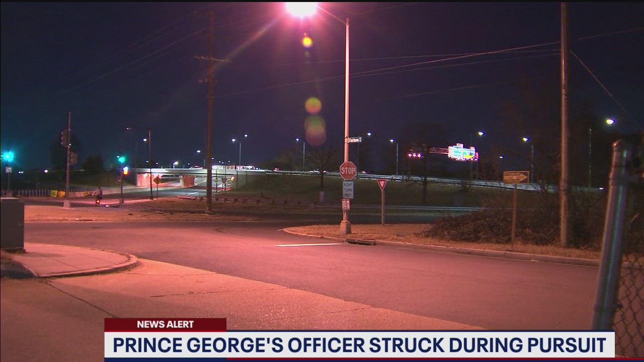 Prince George’s County officer struck by juvenile driver of stolen vehicle during traffic stop, police say