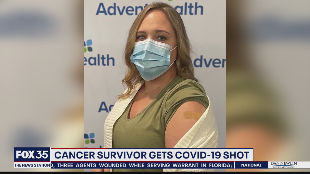 Cancer survivor gets coronavirus vaccine