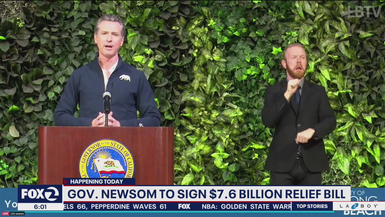 Newsom to sign massive relief bill