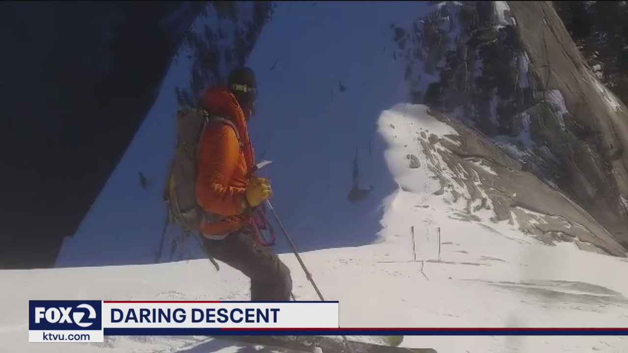 Pair skies down Yosemite's steep Half Dome