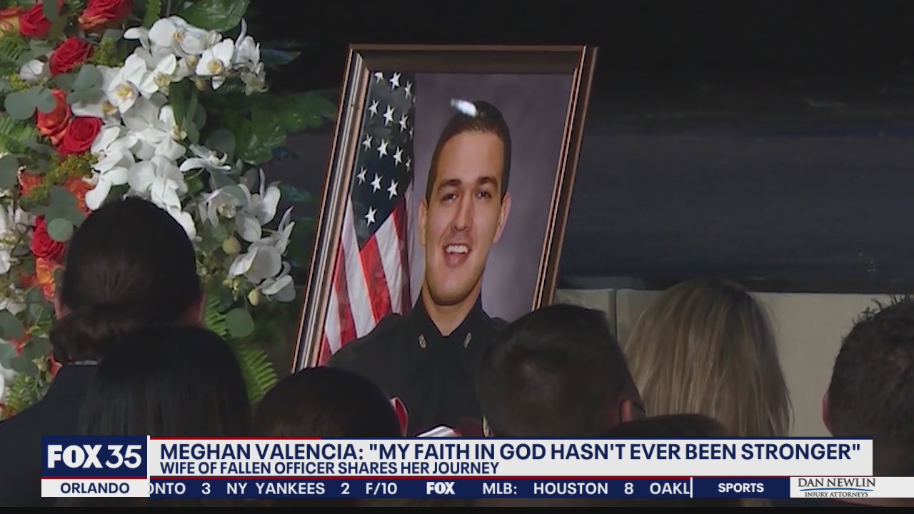 Wife of fallen Orlando officer Kevin Valencia speaks with FOX 35
