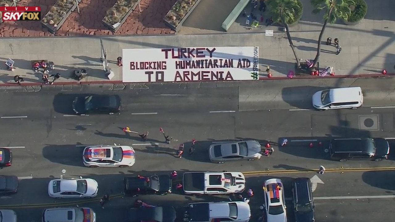 Pro-Armenia protest in Beverly Hills
