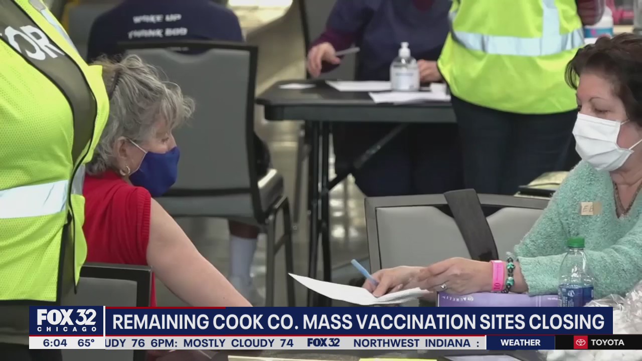 Remaining Cook County mass vaccination sites to close next week