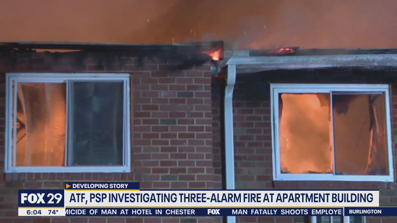 4 tenants, 3 firefighters injured in large apartment fire in Chester County