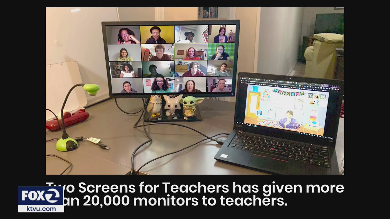 Two screens for teachers