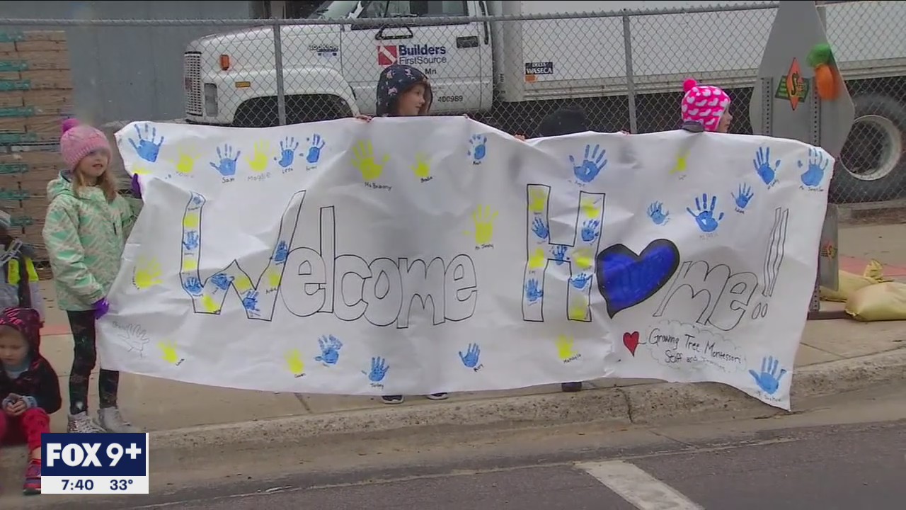 Community in Waseca, Minnesota welcomes officer Arik Matson back months after he was shot on duty