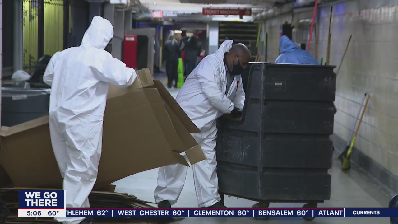 Homeless encampment cleanup at Center City PATCO station successful