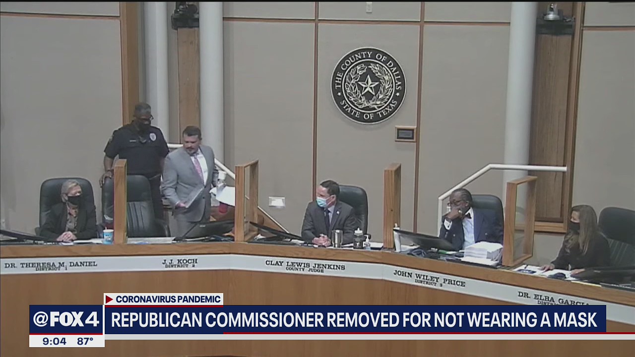 Dallas Co. Commissioner JJ Koch escorted from meeting after refusing to wear mask