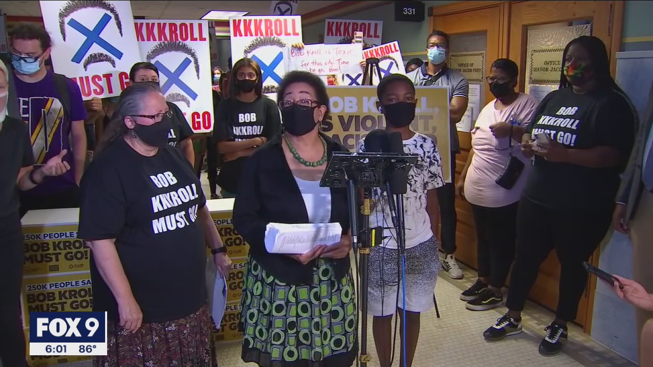 Rally calls for Bob Kroll to resign as Minneapolis police union president, 250,000 signatures delivered